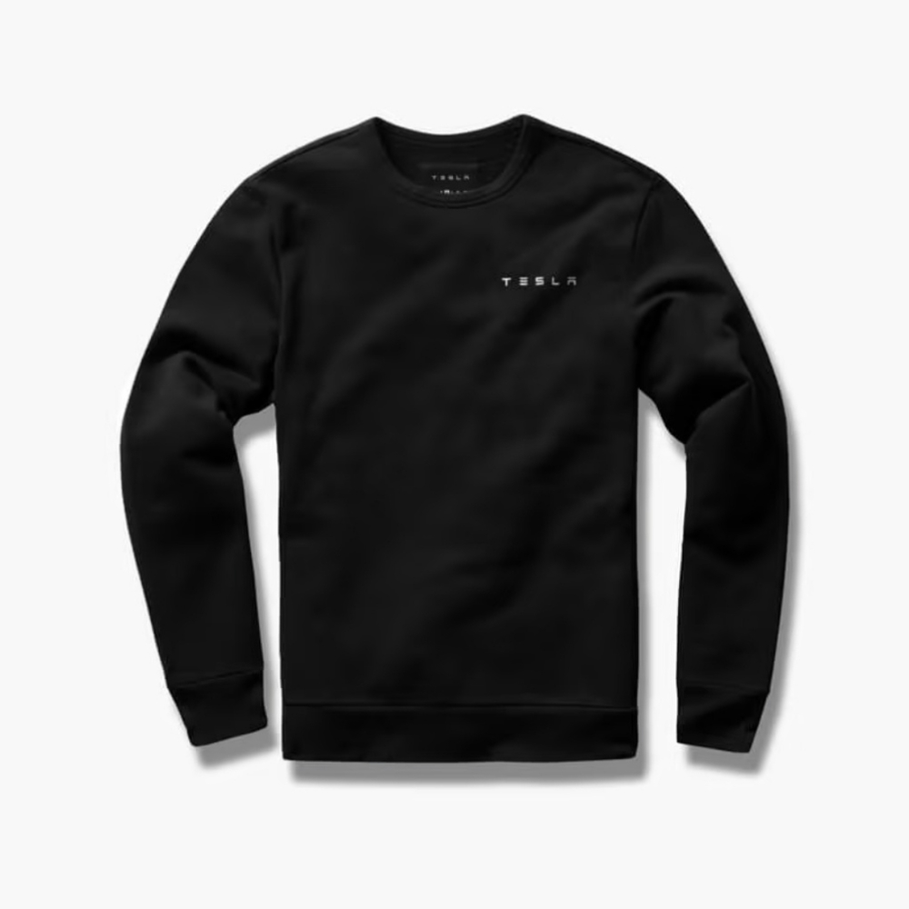 Tesla Crewneck Sweatshirt Wordmark Black Size Small